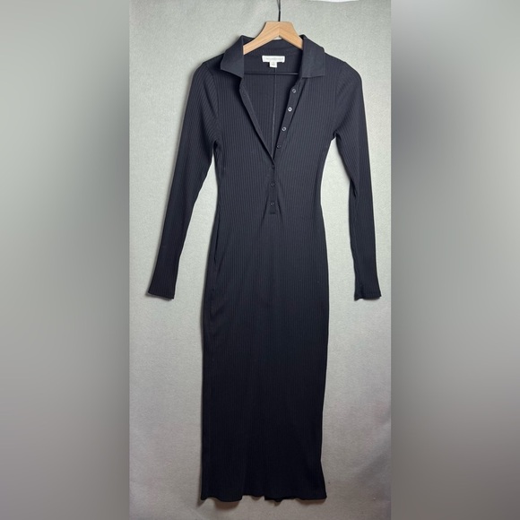 Treasure & Bond Women’s Long Sleeve Cotton Blend Rib Sweater Midi Dress size S - Picture 1 of 9